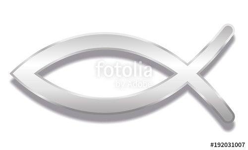 500x303 Christianity. Jesus Fish Symbol Called Ichthus Or Ichthys. Silver