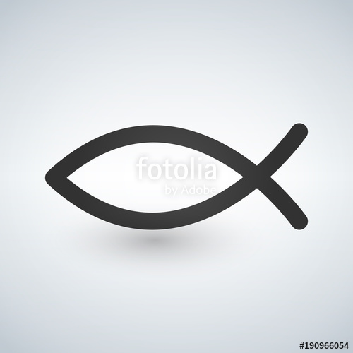500x500 Jesus Fish Icon . Vector Illustration Stock Image And Royalty