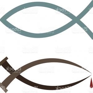 300x300 Stock Photos Scratchboard Christian Fish Image Shopatcloth