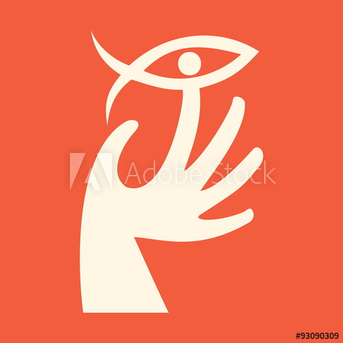 500x500 Church Logo. Hand And Jesus Fish