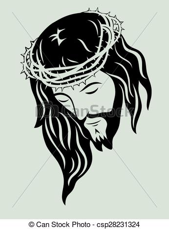 346x470 Jesus Christ Face, Art Vector Design.