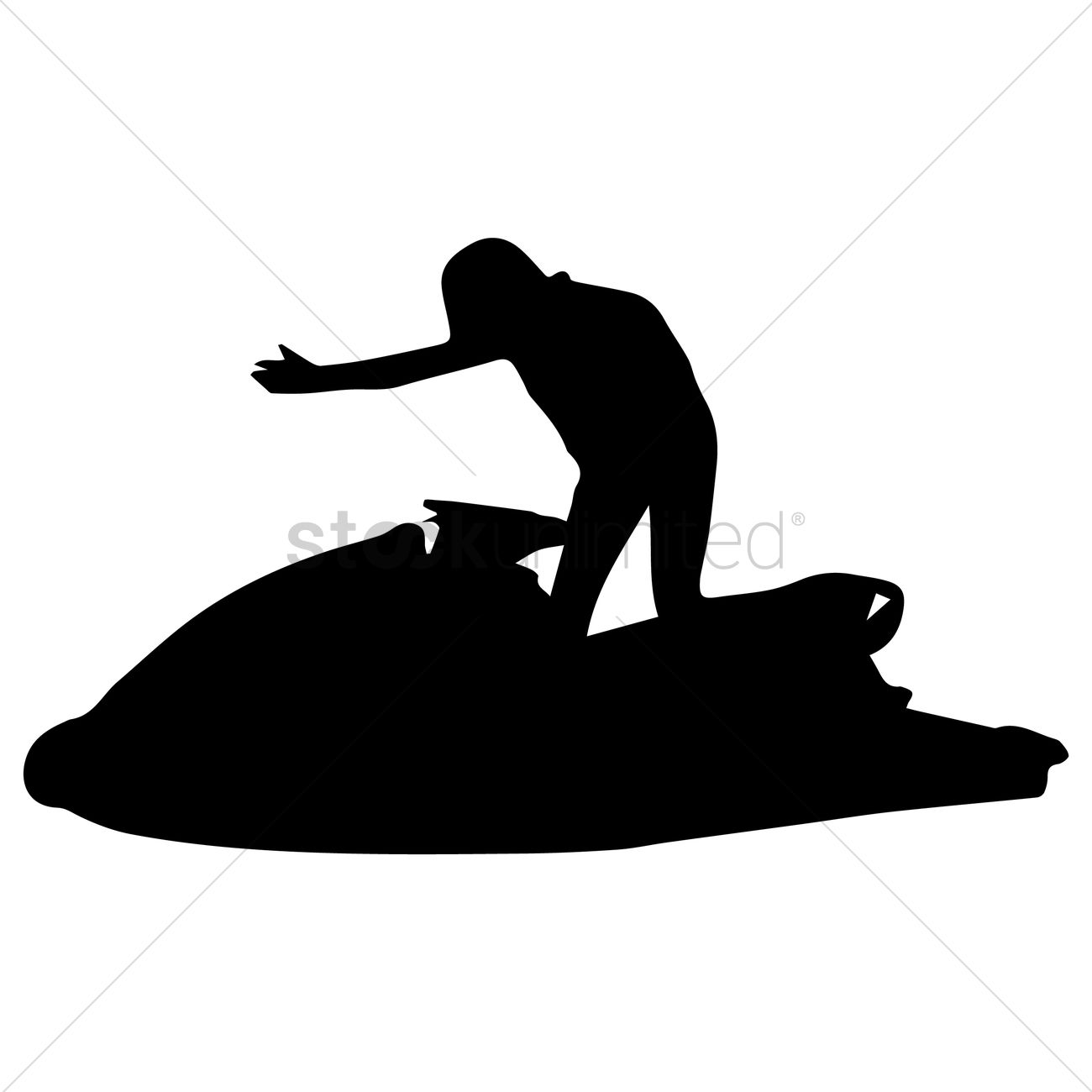 1300x1300 Man On Jet Ski Vector Image
