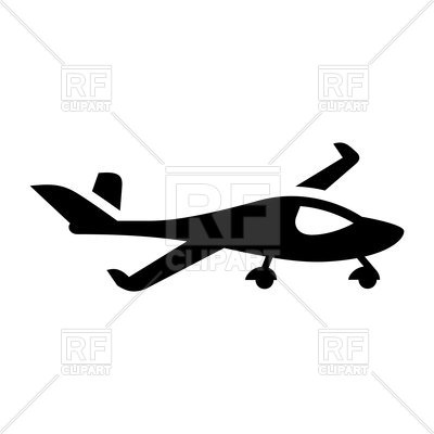 400x400 Private Jet Black Icon Vector Image Vector Artwork Of