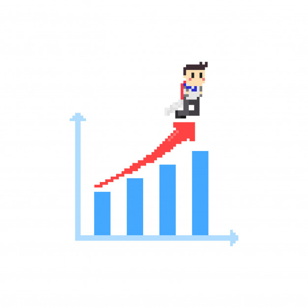 626x626 Pixel Bussiness Data With Jetpack Guy. Vector Premium Download