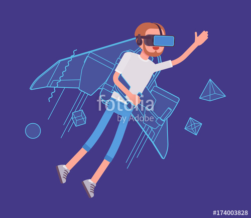 500x435 Vr Man Jetpack Flying Stock Image And Royalty Free Vector Files