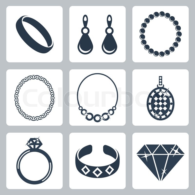 800x800 Vector Isolated Jewelry Icons Set Stock Vector Colourbox