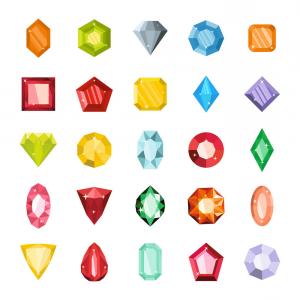 300x300 Cartoon Flat Gems Jewels Vector Orangiausa