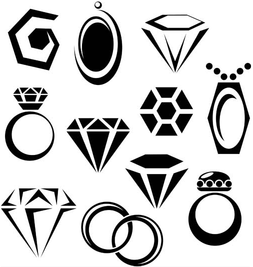 506x534 Silhouettes Jewelry Icons Ai Format Free Vector Download