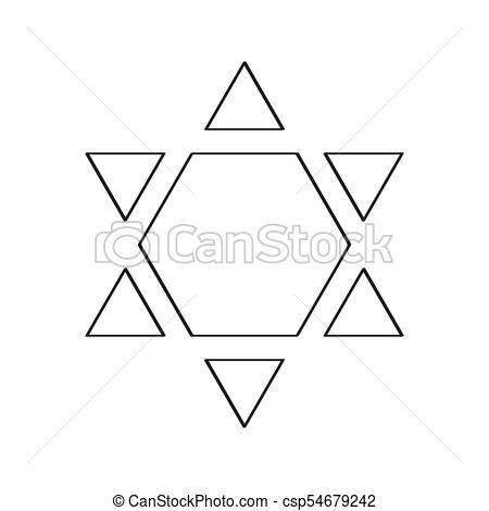 450x470 Isolated Golden Jewish Star Icon. Vector Illustration Design.