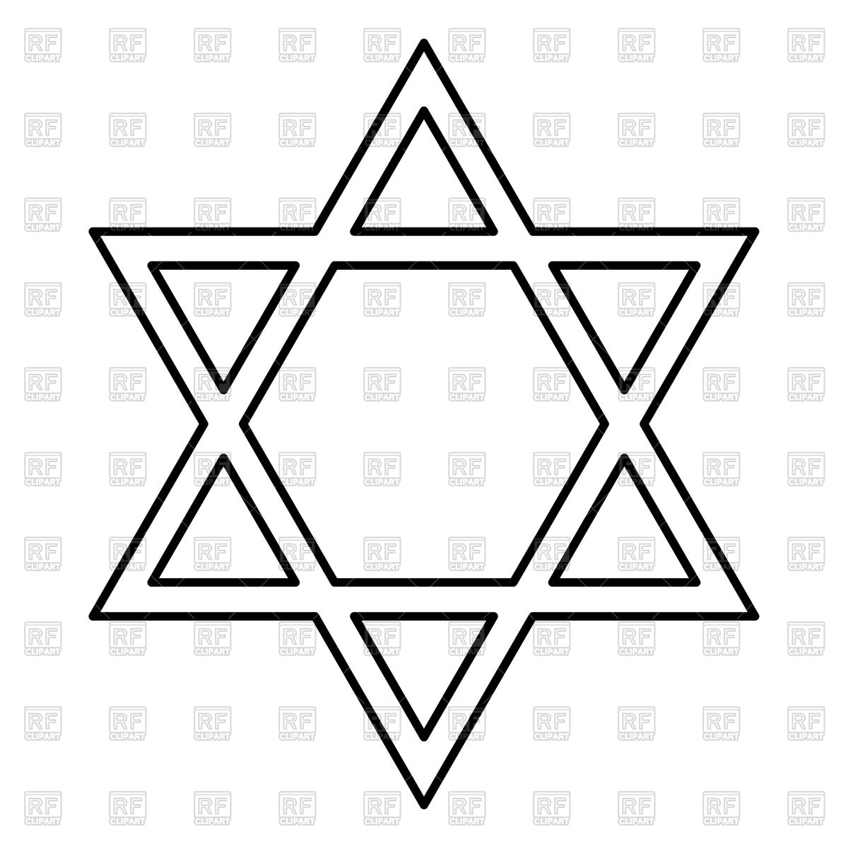 1200x1200 Jewish Star Of David Outline Vector Image Vector Artwork Of