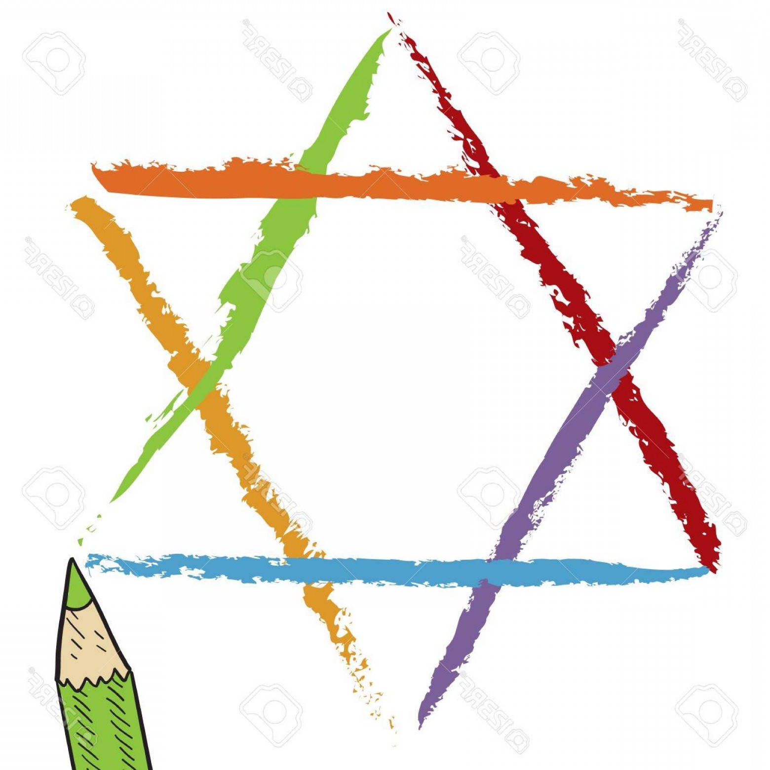 1560x1560 Photocolorful Jewish Star Of David Sketch In Vector Format