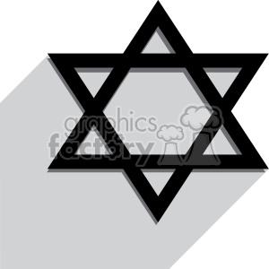 300x300 Royalty Free Jewish Star Of David Flat Vector Art With Shadow