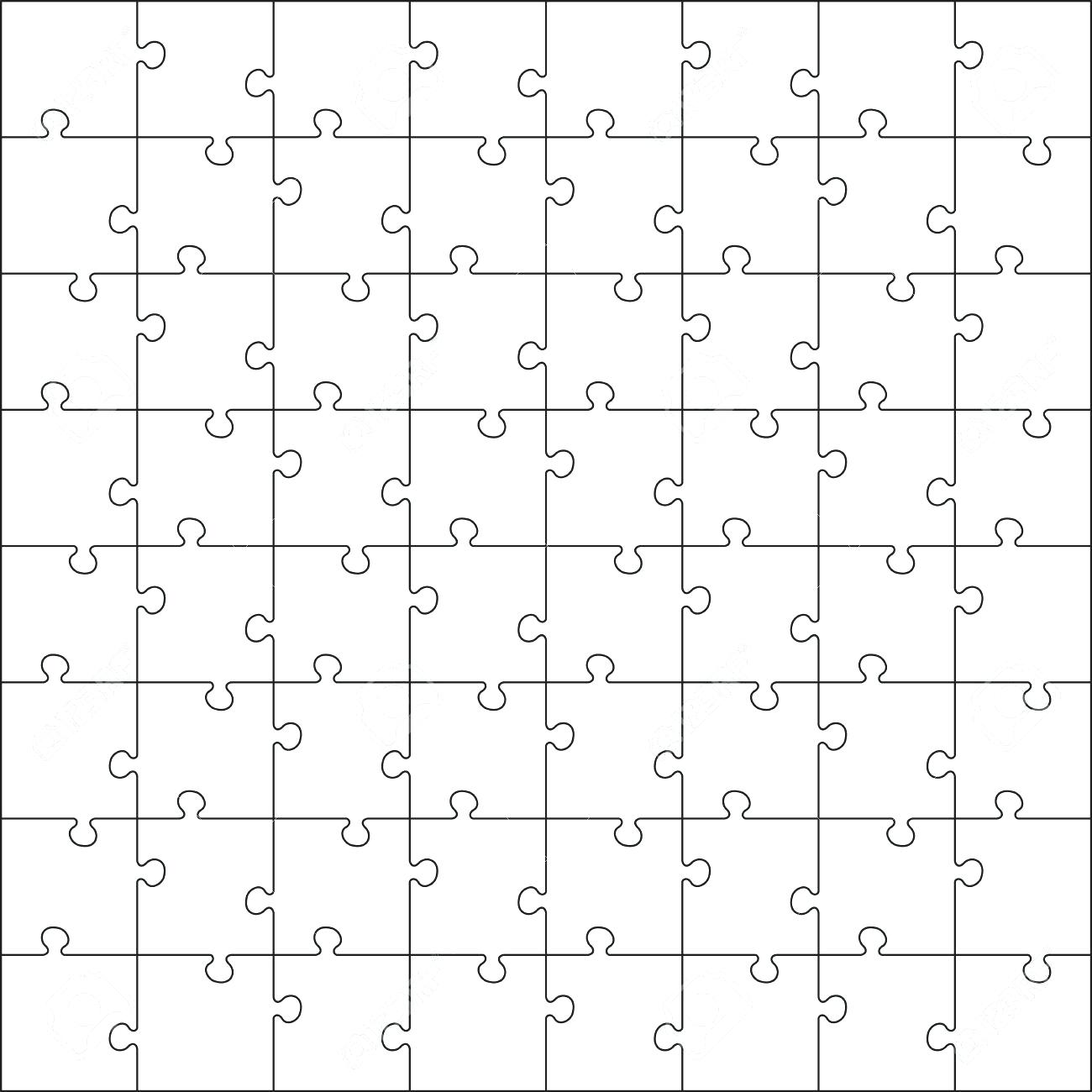 1300x1300 Template 6 Piece Puzzle Template Jigsaw Vector Blank Simple