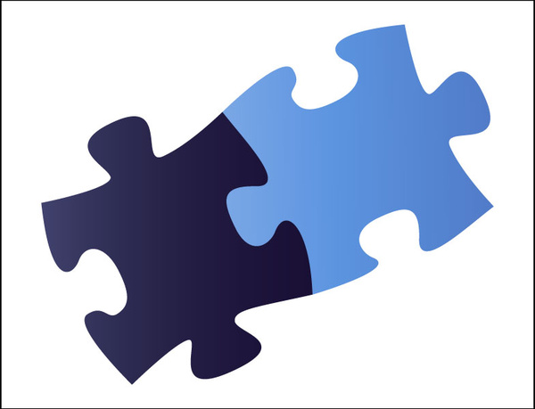 600x459 A Two Piece Jigsaw Free Vector In Adobe Illustrator Ai ( .ai