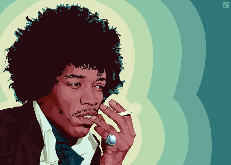 800x571 Jimi Hendrix By On @