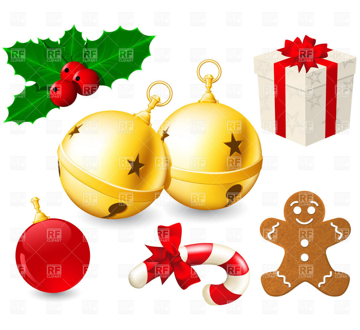 1200x1100 Jingle Bells And Christmas Decoration Vector Image Vector
