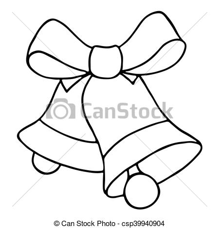 450x470 Jingle Bells With Bow On A White Background. Vector Illustration.