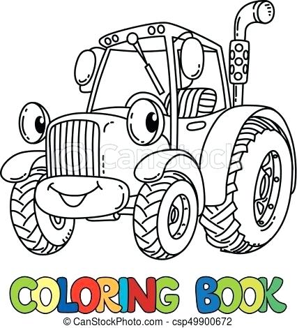 426x470 Coloring Book Tractor Funny Small Tractor With Eyes Coloring Book