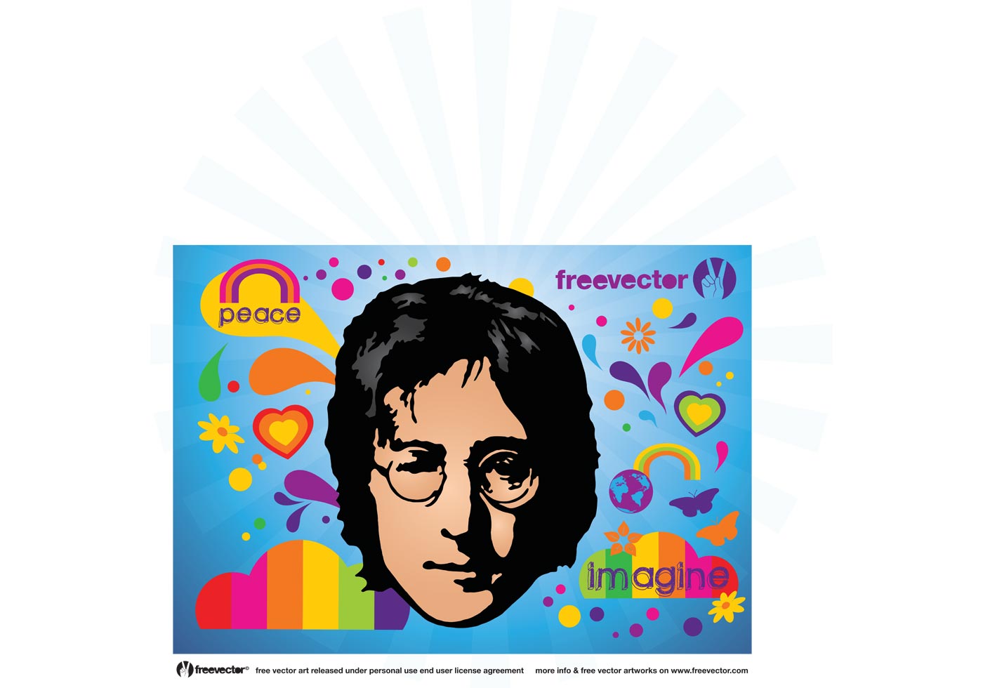 1400x980 John Lennon Free Vector Art