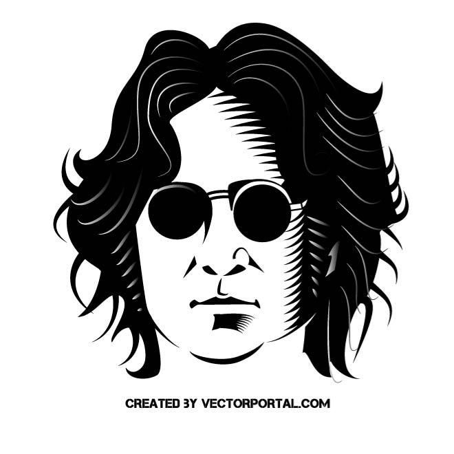 660x660 John Lennon Portrait Vector. Celebrity Vector Illustrations