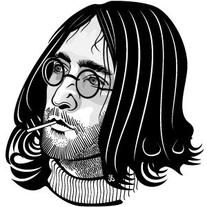 300x300 Hippie Face Vector Image