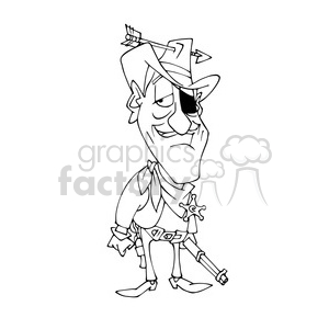 300x300 Royalty Free John Wayne Black White 392974 Vector Clip Art Image