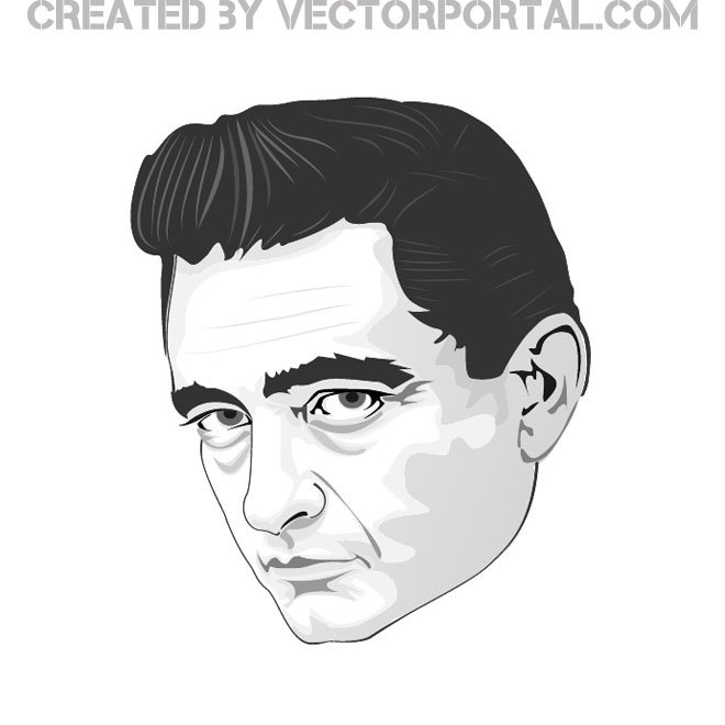 660x660 Johnny Cash Portrait Free Vector 123freevectors