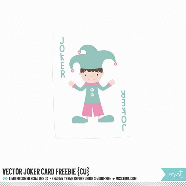 600x600 Vector Joker Card Freebie {Blog} Miss Tiina Free