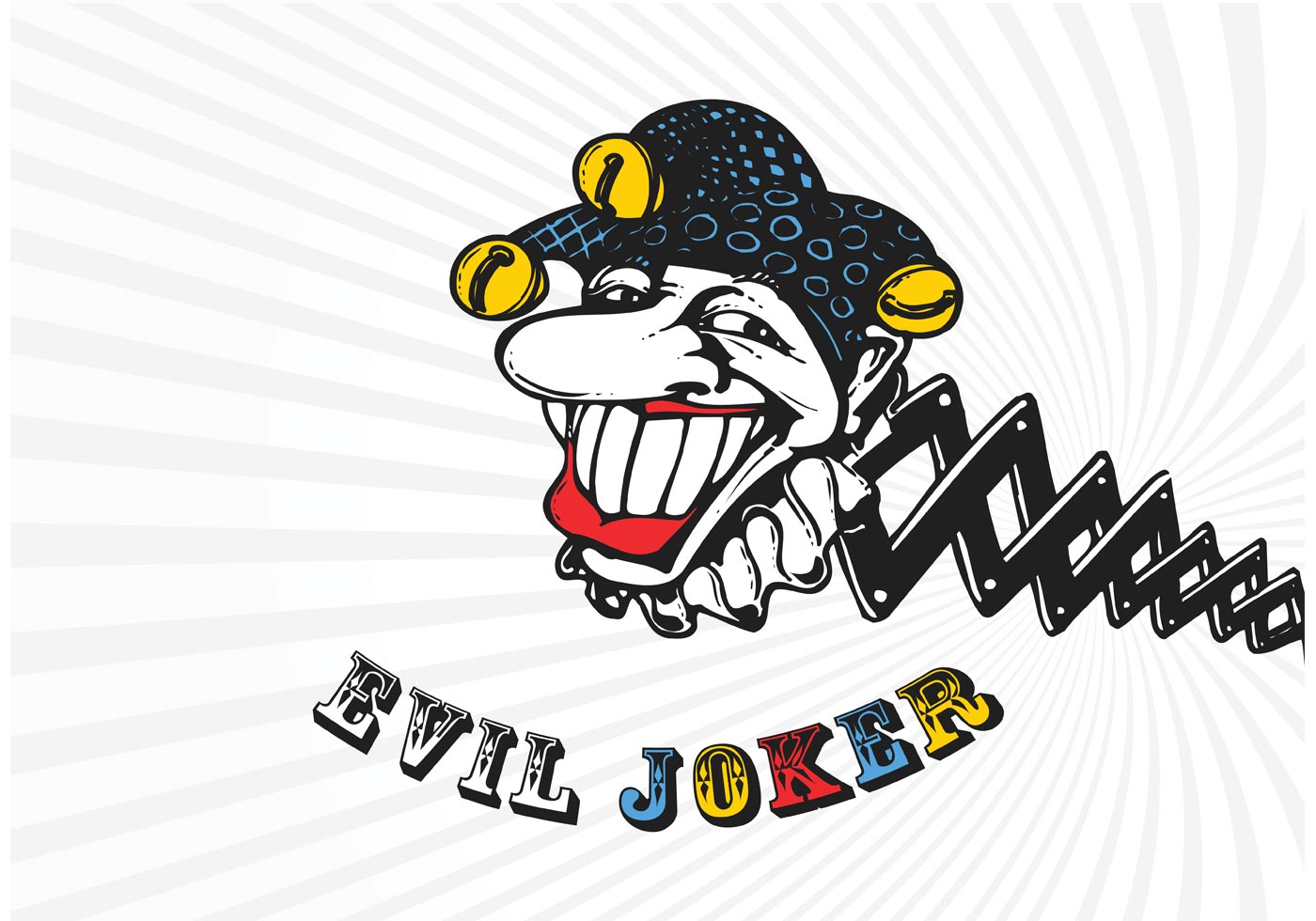 1400x980 Vector Cartoon Evil Joker