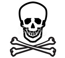 224x200 Jolly Roger Vector Logo Design Human Skull, Danger Or Stock
