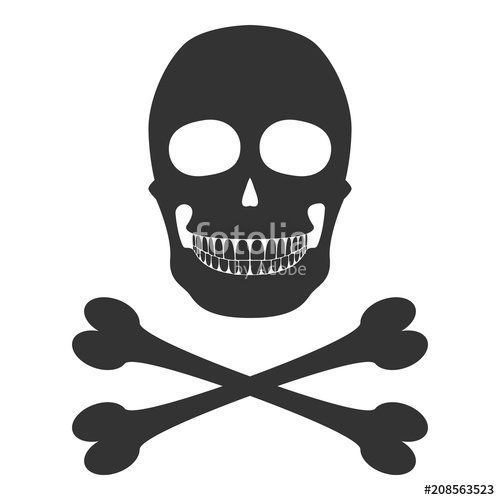 500x500 Smiling Skull And Crossbones