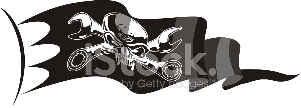1024x367 Vector Moto Jolly Roger Flag Stock Vector
