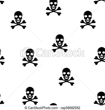 450x470 Vector Seamless Pattern With Skulls And Bones. Jolly Roger. Vector