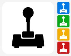 235x185 Joystick Icon Flat Graphic Design Vector Art Illustration