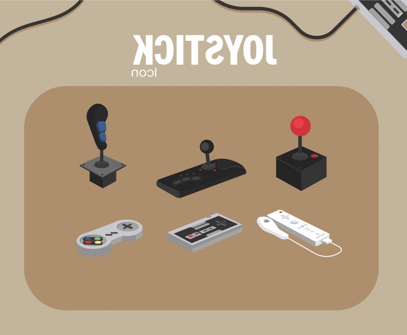 1363x1123 Joystick Icon Vector Brown Background Lazttweet