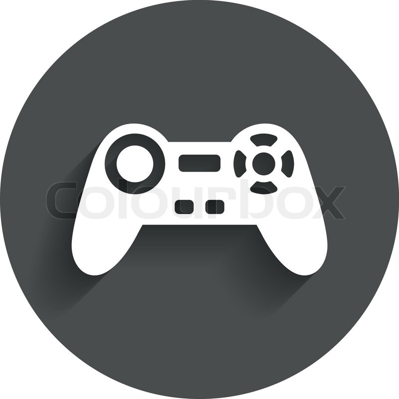 800x800 Joystick Sign Icon. Video Game Symbol. Circle Flat Button With