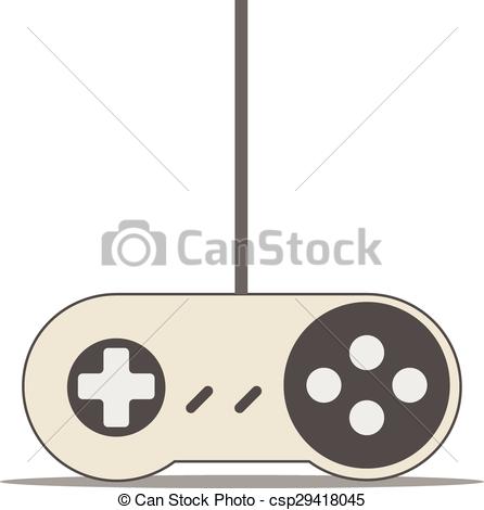 446x470 Vintage Game Joystick. Vector Gamepad Icon.