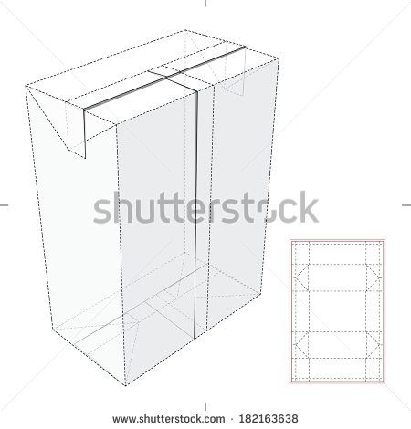 450x470 Milk And Juice Box With Die Cut Pattern