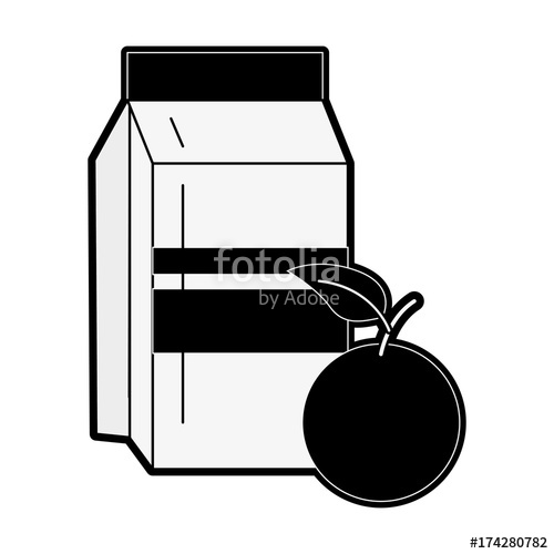 500x500 Orange Juice Box Delicious Donuts Dessert Icon Vector Illustration