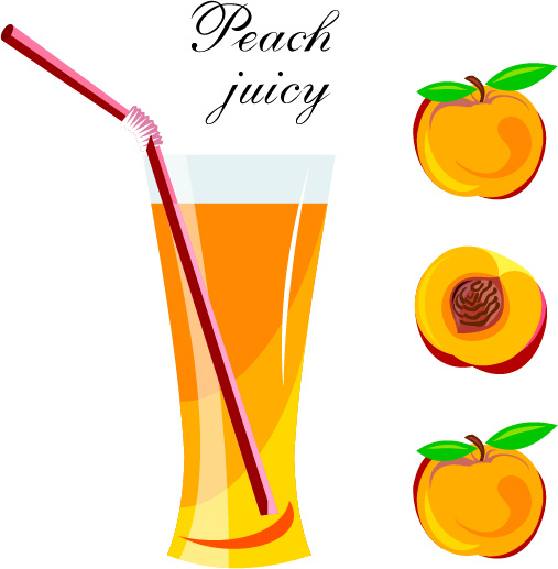507x517 Fresh Peach Juice Vector Design Free Vector In Encapsulated