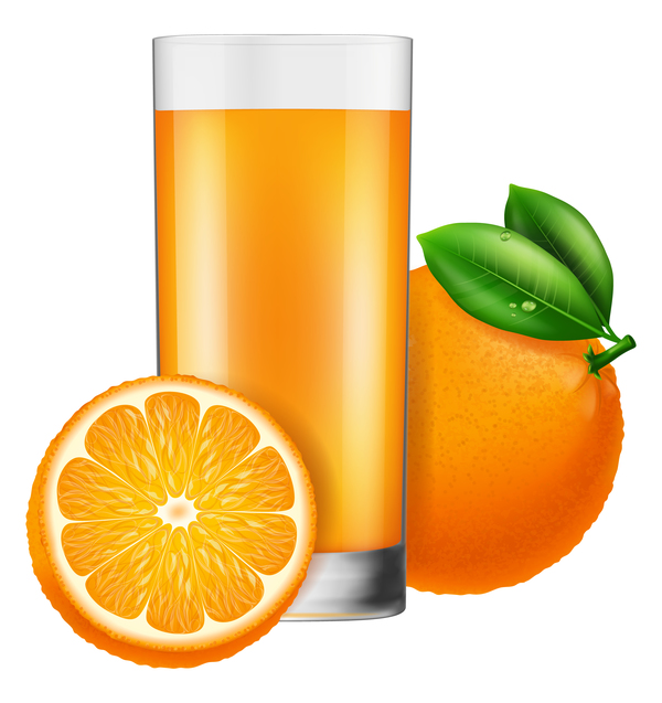 600x637 Orange Juice With Glass Cup Vectors 02 Free Download