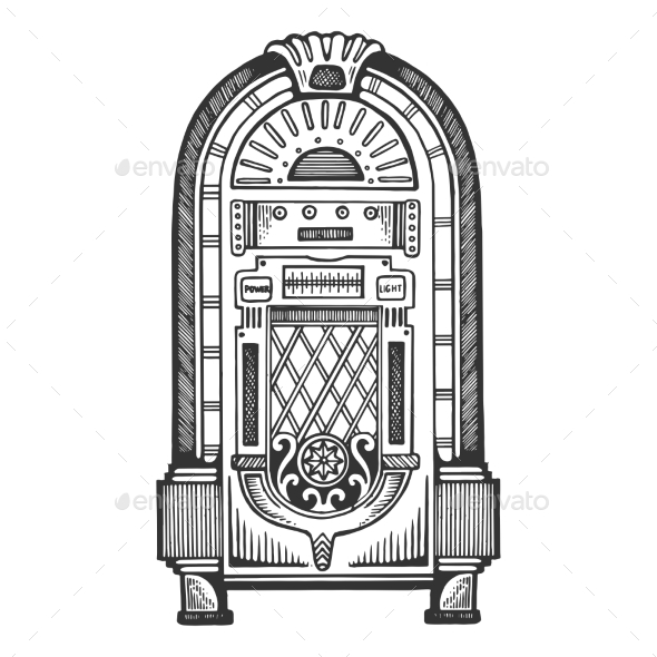 590x590 Jukebox Engraving Vector Illustration By Alexanderpokusay