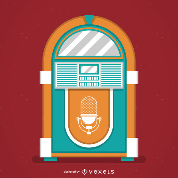 570x570 Vintage Music Jukebox Illustration