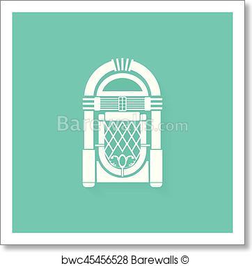 362x382 Art Print Of Vector Retro Jukebox Icon Barewalls Posters