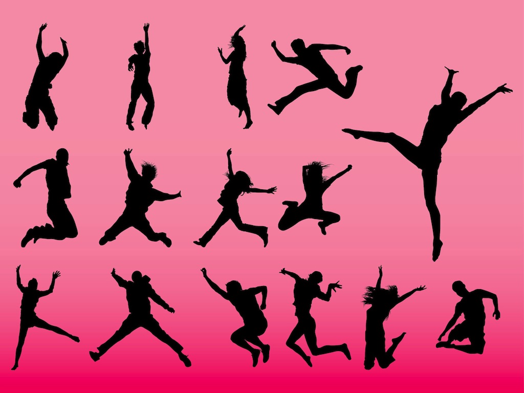 1024x768 Jumping People Vectors Vector Art Amp Graphics