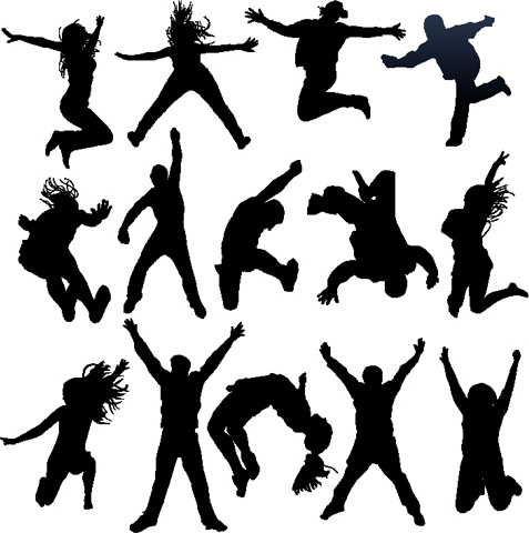 477x480 Jumping People Silhouettes Vector Free Vector In Encapsulated