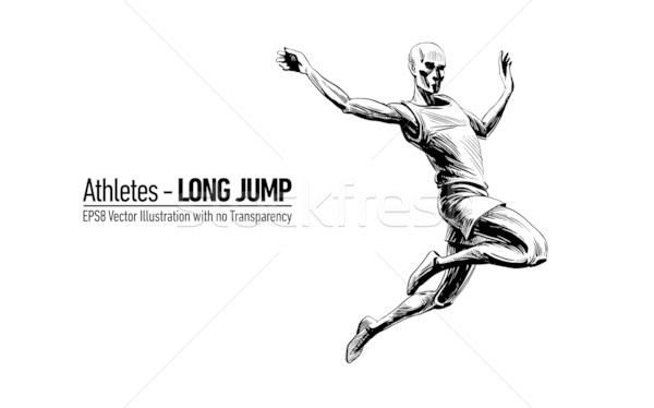 600x374 Vector Illustration Of Athletic Games Sportsman Long Jump Vector