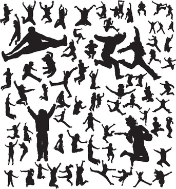 343x368 Free Jumping People Silhouettes Vector Free Vector Download