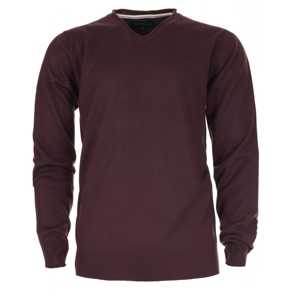 1000x1000 Mens Brown Vector V Neck Jumper