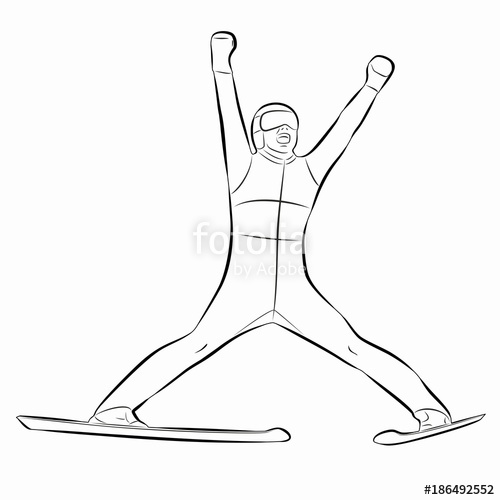 500x500 Illustration Of A Ski Jumper , Vector Draw Stock Image And